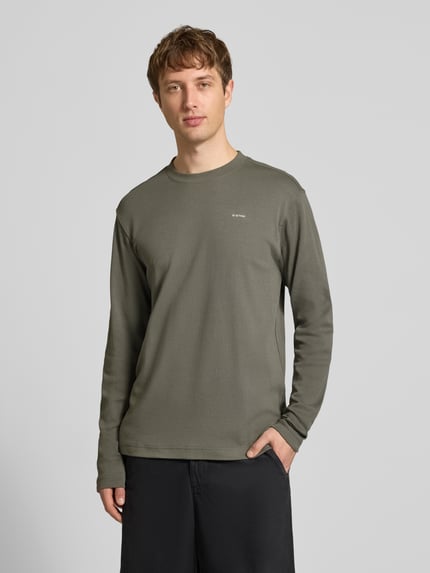 G-Star RAW Langarmshirt mit Logo-Schriftzug Mittelgrau 4