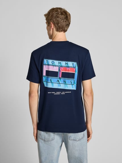 Tommy Jeans Regular Fit T-Shirt aus reiner Baumwolle Marine 4