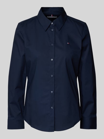 Tommy Hilfiger Bluzka koszulowa o kroju regular fit z wyhaftowanym logo Ciemnoniebieski 2
