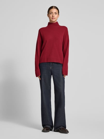 Christian Berg Woman Strickpullover mit Stehkragen Dunkelrot 1