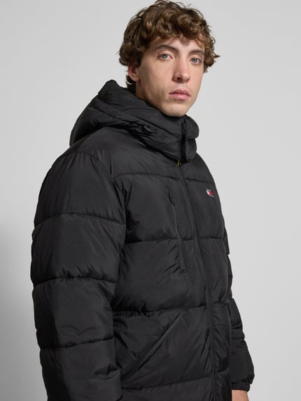 Tommy Jeans Regular fit gewatteerde lange jas met labelstitching, model 'VAIL' Zwart - 3