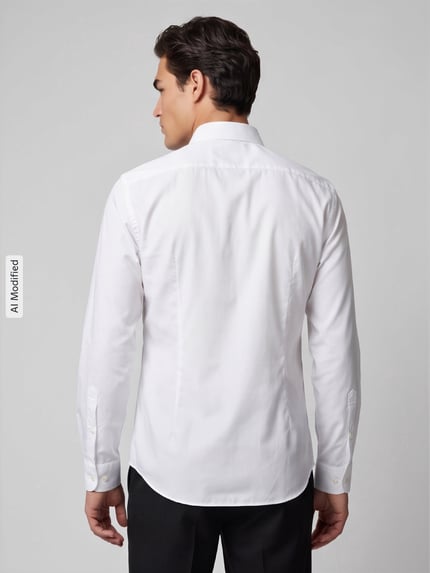 Jake*s Slim Fit Businesshemd mit abgerundetem Saum Weiss 5