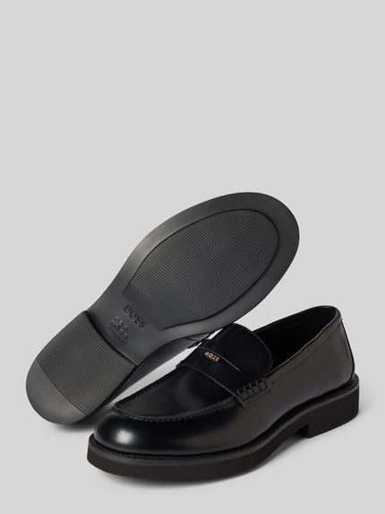 BOSS Slipper aus Kalbsleder Black 4