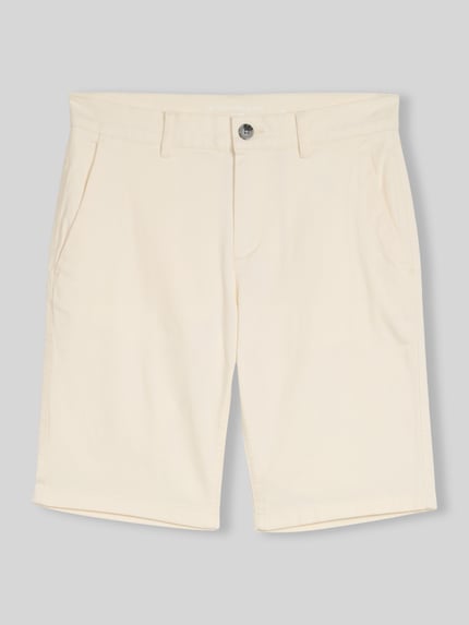 Tom Tailor Slim Fit Chinoshorts aus reiner Baumwolle Offwhite Melange 2