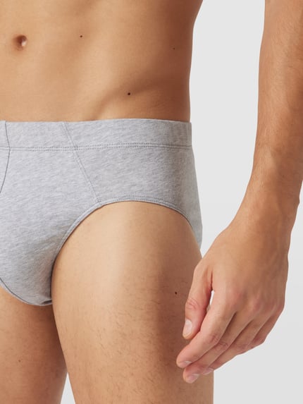 SCHIESSER Slip mit elastischem Bund Modell 'Supermini' im 3er-Pack Mittelgrau Melange 3