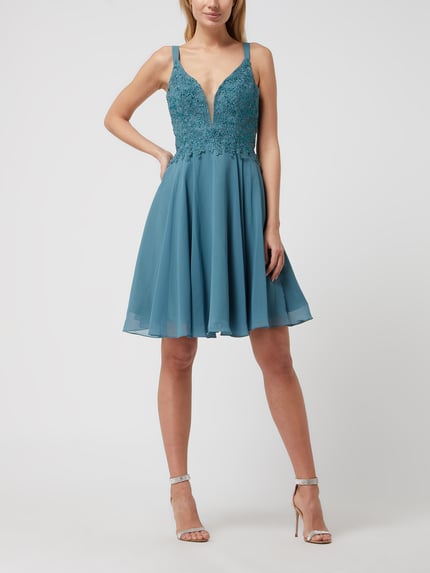 LUXUAR FASHION Cocktailkleid mit Herz-Ausschnitt Gruen 1