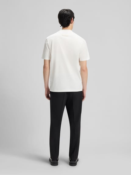 HUGO t-shirt o kroju slim fit z czystej bawełny model 'DIMERSOM' Złamany biały 5