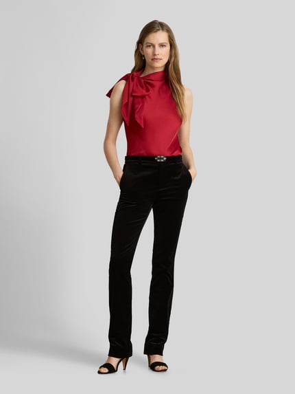 Lauren Ralph Lauren Blusentop mit großer Schleife Rot 1