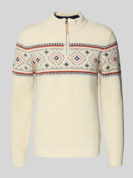 RAGMAN Regular Fit Troyer aus Woll-Mix Offwhite 2