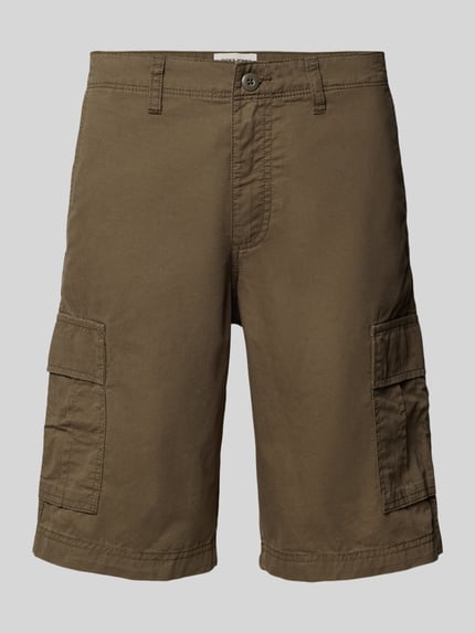 Produktfoto, Shorts mit Cargotaschen Modell 'COLE MATTY' von Jack & Jones aus Reine Baumwolle in Braun, Regular-Fit, Bundweite M 44 cm, Innenbeinlänge M 27 cm