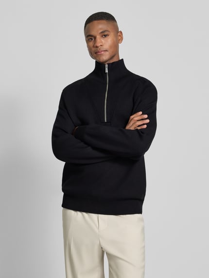 CK Calvin Klein Strickpullover aus Viskose-Mix mit Reißverschluss Black 4