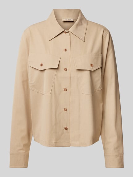 MOS MOSH Relaxed Fit Bluse mit Brusttaschen Modell 'PHILA' Sand 2
