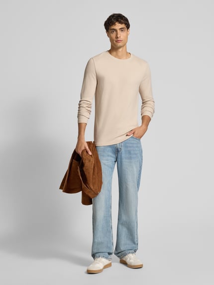 MCNEAL Pullover met ronde hals Zand gemêleerd - 1
