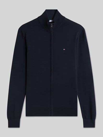 Tommy Hilfiger Regular Fit Strickjacke aus reiner Baumwolle Marine 2