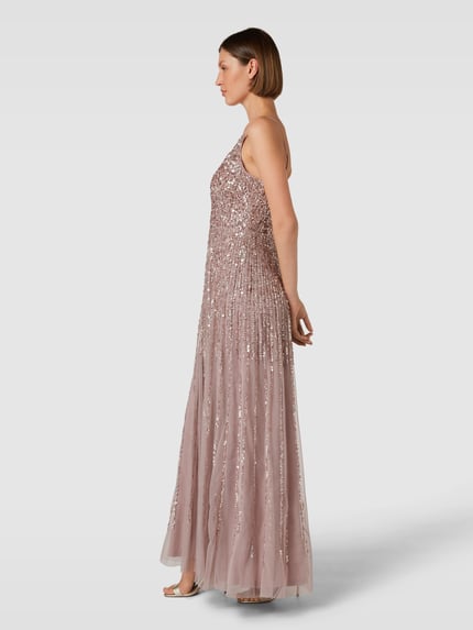 Lace & Beads Abendkleid mit Paillettenbesatz Altrosa 1