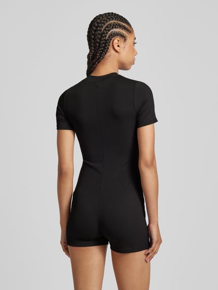 Sixth June Jumpsuit met fijnrib Zwart - 5
