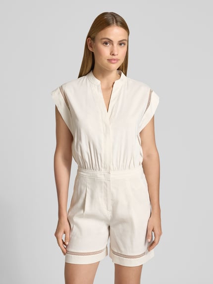 Marc Cain Jumpsuit aus Leinen-Mix mit Loch-Stickerei Sand 4