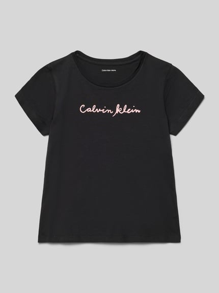 Calvin Klein Jeans Regular Fit T-Shirt aus reiner Baumwolle Black 1