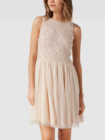 Lace & Beads Cocktailkleid in Minilänge mit Paillettenbesatz Rosa 4