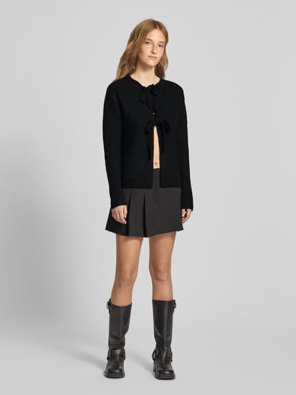 PIECES Kurtka z dzianiny o kroju regular fit z dodatkiem wełny model ‘SILLY’ BLACK 1
