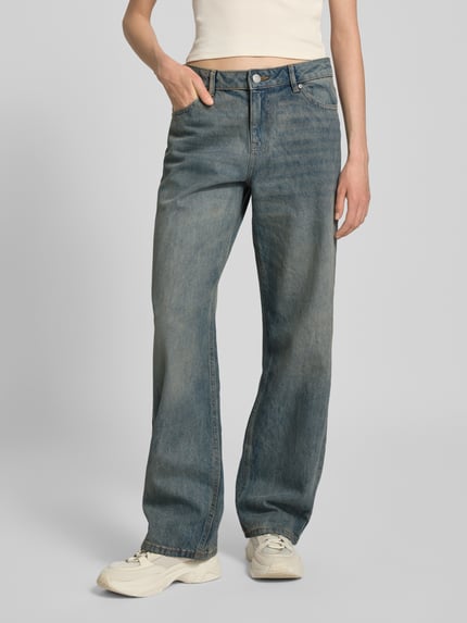 REVIEW Straight Leg Jeans aus reiner Baumwolle Rauchblau 4