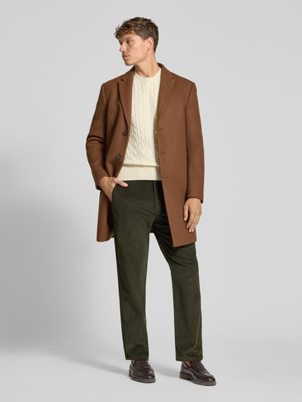Selected Regular fit broek met bandplooi Olijfgroen - 1
