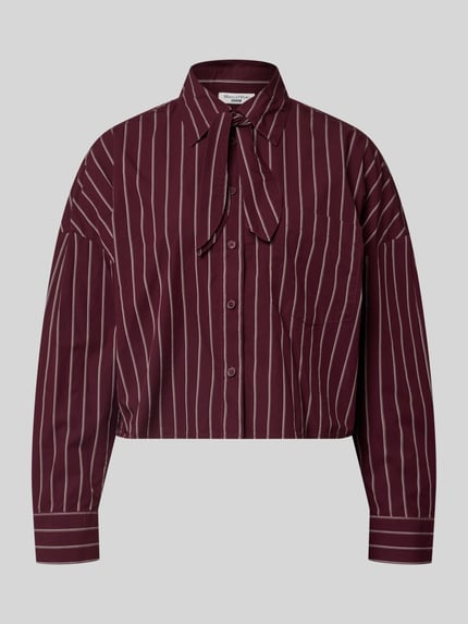 Marc O'Polo DENIM Kort blouse met lange mouwen met striksluiting aan de kraag Bordeaux - 1