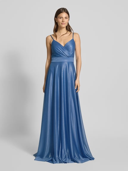 TROYDEN COLLECTION Avondjurk in wikkellook Bleu - 4