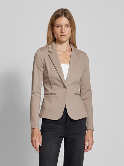 ICHI Slim fit blazer met paspelzakken, model 'KATE' Lichtbruin - 4