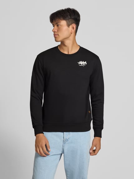 Alpha Industries Regular Fit Sweatshirt aus Baumwoll-Mix Black 4