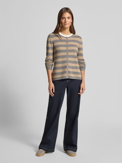Christian Berg Woman Vest met knoopsluiting Middengrijs gemêleerd - 1