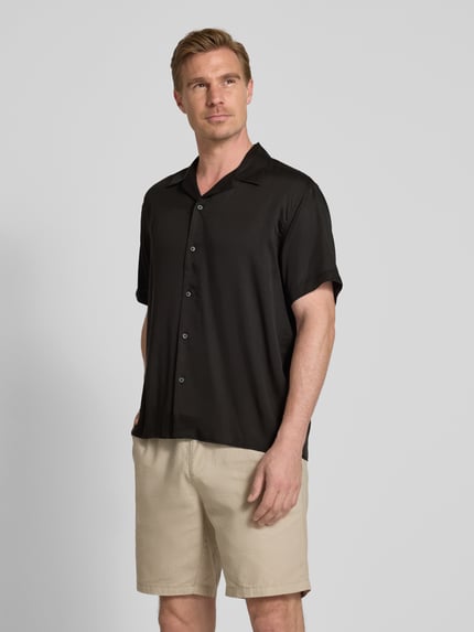 Selected Koszula casualowa o kroju relaxed fit z lyocellu Czarny 4
