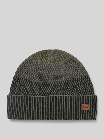 Barts Beanie met labelbadge, model 'MIGUEN' Olijfgroen - 1