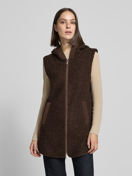 Tom Tailor Regular Fit Weste mit Kapuze Dunkelbraun 4
