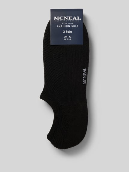 Produktfoto, Socken mit Label-Details 2er-Pack von MCNEAL, czarny kolor, elastyczny materiał z bawełną, ściągacze, detal z logo, zestaw 2 szt.