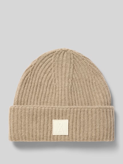 ARMEDANGELS Mütze mit Logo-Patch aus Wolle Beige 1