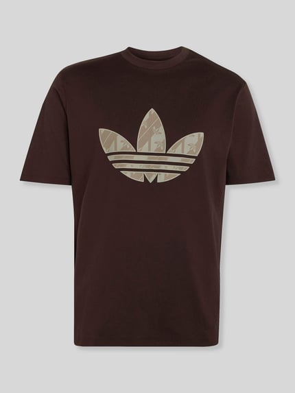 adidas Originals Regular Fit T-Shirt aus reiner Baumwolle Dunkelbraun 2