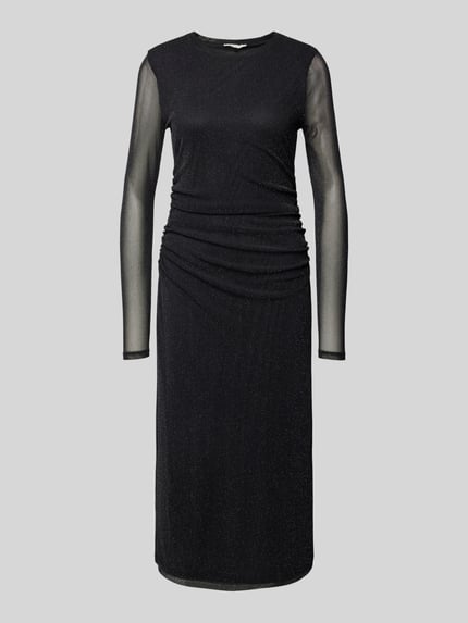 Tom Tailor Denim Eng anliegendes Midikleid aus Mesh mit Glitzer-Details Black 2