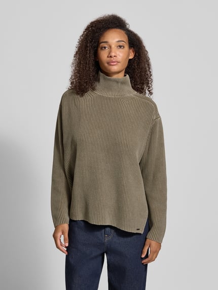 G-Star RAW Oversized Turtleneck-Pullover aus reiner Baumwolle Khaki 4