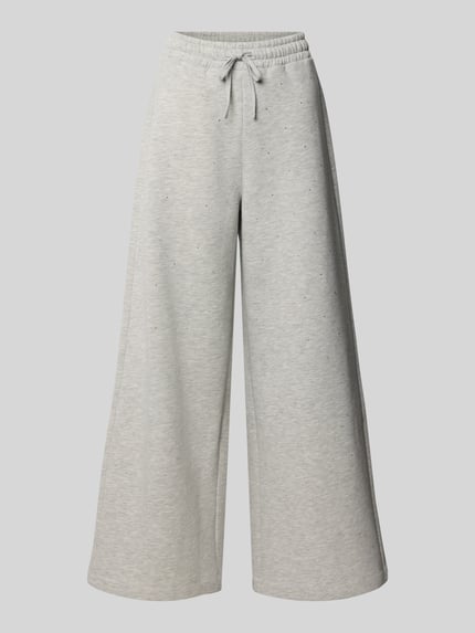Rich & Royal Flared Fit Sweatpants mit Ziersteinbesatz Hellgrau 2