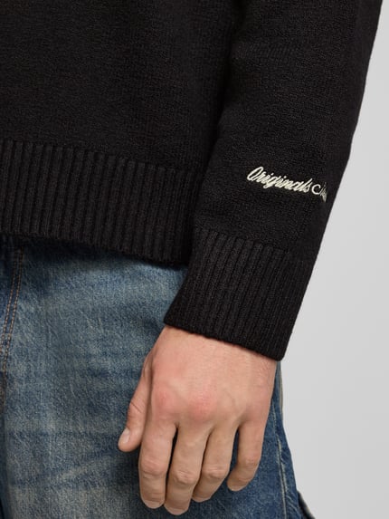 JACK & JONES Strickpullover mit gerippten Abschlüssen Modell 'NORREBRO' Black 3
