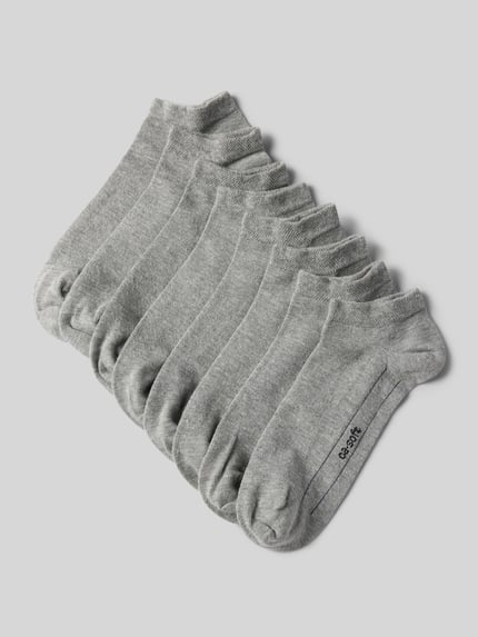 camano Sneakersocken mit Rippenbündchen im 7er-Pack Modell 'Soft' Mittelgrau Melange 1