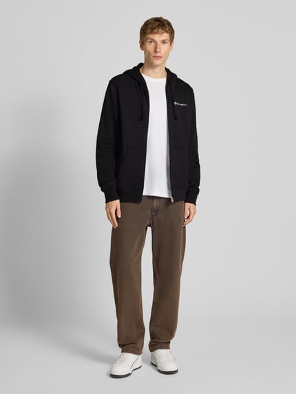 Champion Sweatjacke mit Label-Stitching Black 1