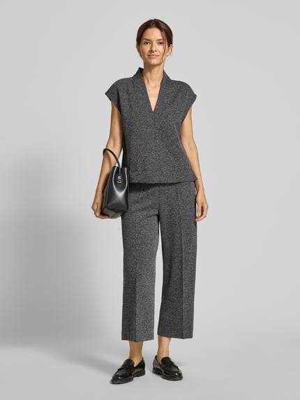 OPUS Straight leg stoffen broek met persplooien, model 'Misha work' Antraciet - 1