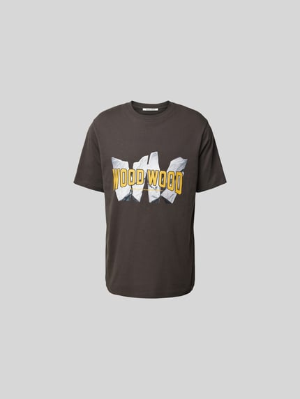 Wood Wood Regular Fit T-Shirt mit Label-Print Anthrazit 2