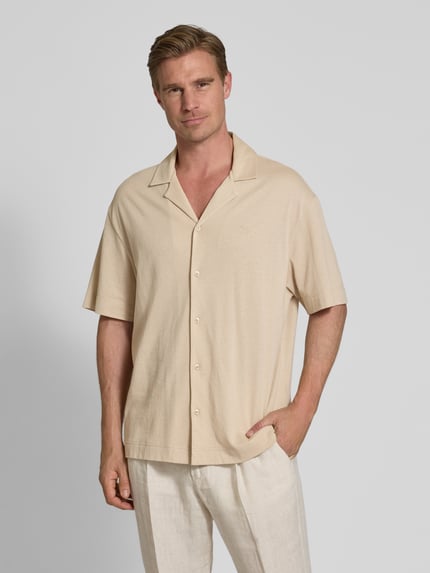 Emporio Armani Freizeithemd mit Label-Stitching Taupe 4