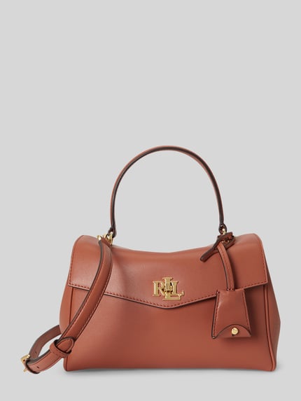 Lauren Ralph Lauren Torba na ramię z naturalnej skóry z odpinanym paskiem na ramię Terakotowy 1