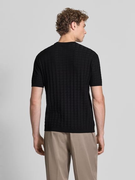 Armani Exchange Gebreid shirt van viscosemix met structuurpatroon Zwart - 5