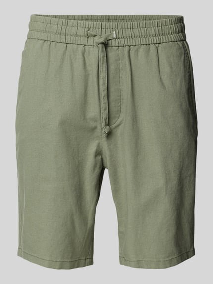 ONLY & SONS Korte broek van een mix van katoen en linnen, model 'LINUS' Groen - 2