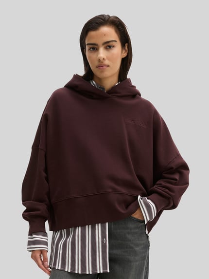 Marc O'Polo Sweatshirt mit Kapuze und Label-Detail Dunkelrot 4